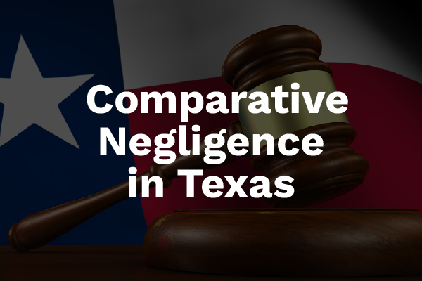 A picture of a Texan flag with the words "comparative negligence in Texas."